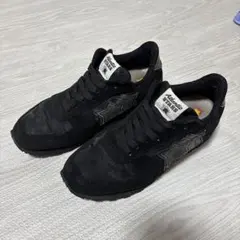 アトランティックスターズ　ブラック スエード スニーカー カモフラージュ