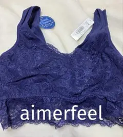 【本日限定1222円】新品 aimerfeel ナイトブラ L ネイビー レース