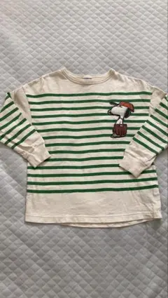 デニムアンドダンガリー 140サイズスヌーピー ストライプ柄 長袖カットソー