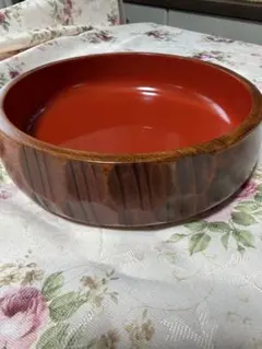 木製 菓子などの入れもの 赤内装