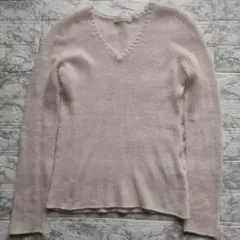 GALERIE VIE　カシミヤ100% Vネックニットセーター　ピンク　S
