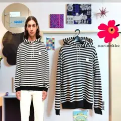 新品 Marimekko ボーダー パーカー kioski マリメッコ フードS
