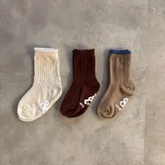 新品未使用　&mignon アンドミニョン　ベビー靴下3足セット　9-14センチ