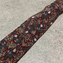 Christian Dior ネクタイ 和柄 ワインレッド