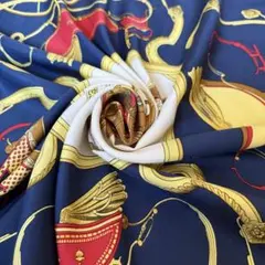 一点物 エルメス カレ90 SPRINGS スプリングス ネイビー 送料無料