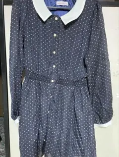 【極美品】【匿名配送】ドット柄襟付きシフォンワンピース　しまむらアベイル春物春服