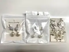 シルバーイヤリング3点セット　フラワー　ハート　ウェディング