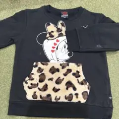 baby dollミニーマウス トレーナー 100cm 黒 ヒョウ柄