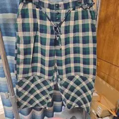 チェック柄ガウチョパンツ