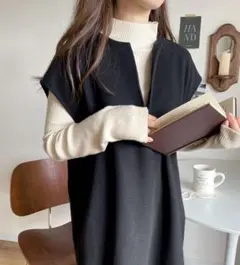 classicalelf サイドスリット圧縮ニットロングジャンパースカート