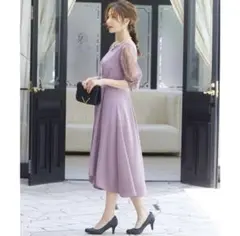 ドリードール　ドレス　パーティー　フォーマル　レース　フラワー　Aライン　結婚式