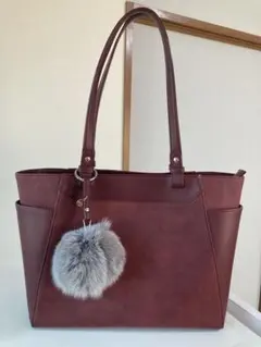 【中古】ELLE ワインレッド　トートバック