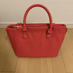 ピンク 合成皮革 ハンドバッグ