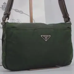 プラダ テスートナイロン ショルダーバッグ 肩掛け クロスボディ カーキ