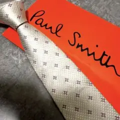 Paul Smith ポールスミス ネクタイ シルバー 花柄 結婚式 シルク