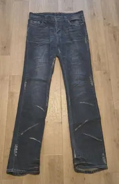 ★LOWBOX★ダメージ加工ストレートデニム