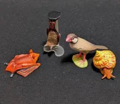 海洋堂　チョコQ　コウモリ、文鳥、カタツムリのフィギュア セット　4種類4体のサムネイル