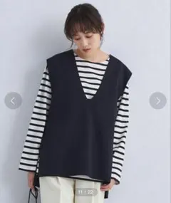 green label relaxing DEEP Vネック ニット ベスト