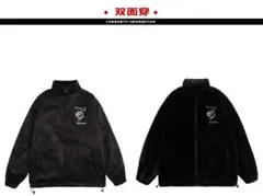 新品　ファーブルゾン メンズジャケット 両面着用 スタンドカラー 防寒 XL