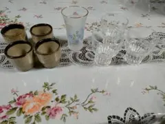 お猪口8点セット　陶器製　クリスタルガラス製