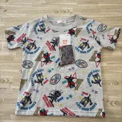 仮面ライダー 総柄　Tシャツ 110cm カード付き　淡グレー