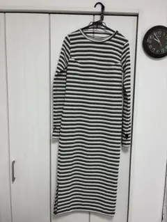 VIS ボーダー柄ロング 원피스