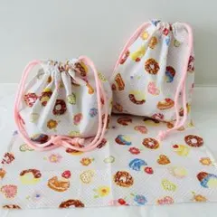お弁当袋　コップ袋　ランチョンマット　3点セット　スイーツ柄　入園　入学準備