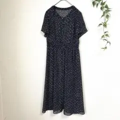 ロートレアモン シフォンワンピース ロング丈 美シルエット ウエストゴム Mのサムネイル