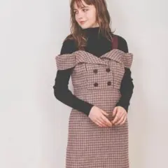 トランテアンソンドゥモード　ワンピース　オフショル　チェック