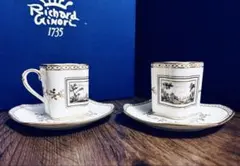 美品❤️ジノリ❤️ペルージャ❤️トリオ２セット　カップ＆ソーサー　デザート皿 廃盤美品 リチャードジノリ ペルージャ デミタスカップ&ソーサー ペア