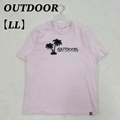 【美品】OUTDOOR アウトドア Tシャツ 半袖 ロゴ刺繍 綿 ピンク LL