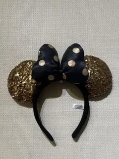 ディズニー　カチューシャ　ゴールドスパンコール