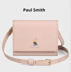 最終価格 Paul Smith ネックウォレットマーケトリー うさぎ ピンク