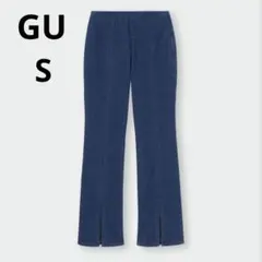 GU ハイライズフロントスリットフレアジーンズ S デニム ストレッチ