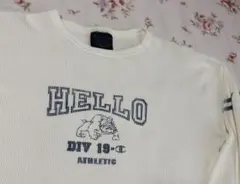 即発送 90s チャンピオン 長袖Tシャツ デカタグ ワッフルTシャツブルドッグ