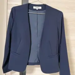 NATURAL BEAUTY BASIC ネイビー ノーカラージャケット S