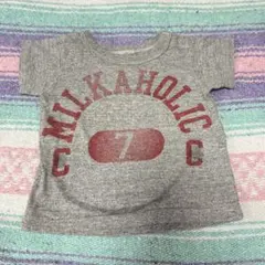 デニムアンドダンガリー　MILKAHOLIC 7 プリント Tシャツ グレーのサムネイル