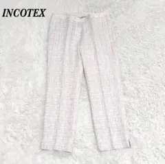 【美品】 INCOTEX クロップド パンツ 40 ピンク 立体チェックのサムネイル
