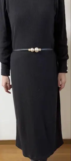 【最終価格】ブラック パール装飾 ベルト