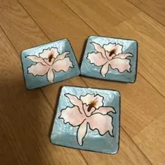 お値下げ！花柄陶器皿3枚セット