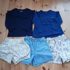 （数回着用のみ）長袖カットソー+ショートパンツセット