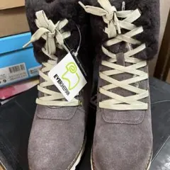 UGG グレー レースアップ ムートンブーツシークレットイン2cm