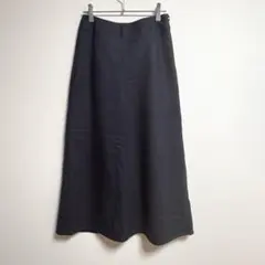 ✨ウール100％✨ ルブランシュ【2】ロングスカート 無地 フレア ネイビーのサムネイル