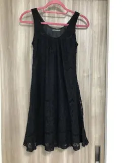 GHOST OF HARLEM ブラックレースノースリーブミニワンピース