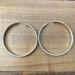 ゴールドクリスタルフープピアス