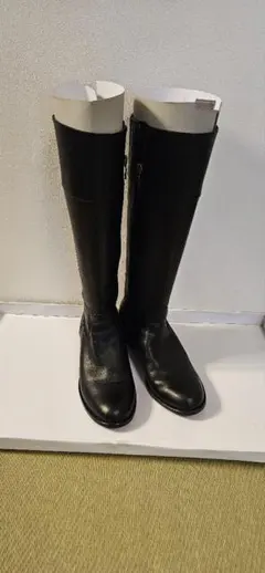 Bell Florrie ブラックレザー ロングブーツ サイドファスナー