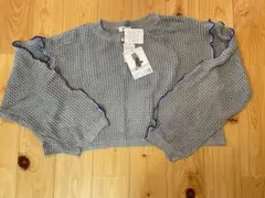 メローメッシュニットプルオーバー しまむら efforia グレー