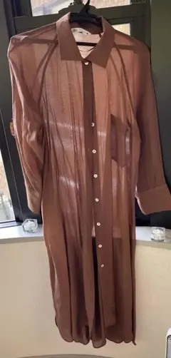 zara シャツワンピース シアー