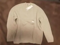 ユニクロ プレミアムラムリブ Vネットセーター Мサイズ ウール100%