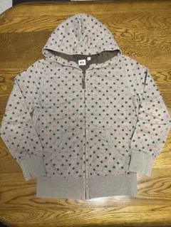UNIQLO ブラウン系ドット柄 パーカー 140サイズ